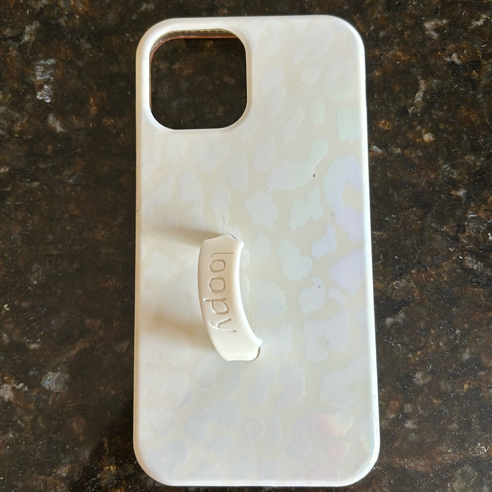 Loopy Case iPhone 12 white shimmer case